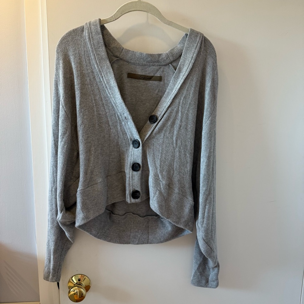 Enza Costa Heather Gray Women's Cardigan